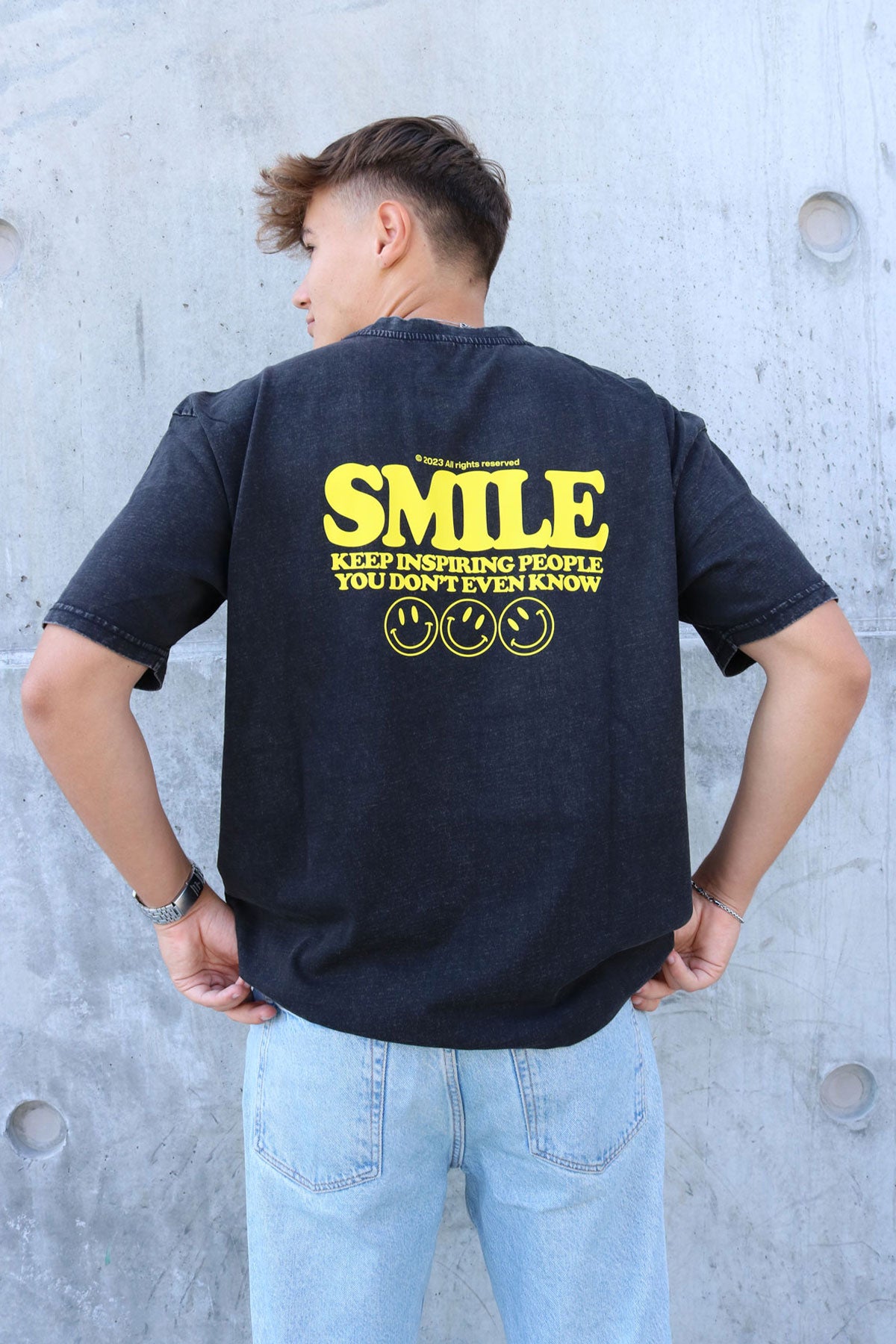 Smile Washed Oversized Tee