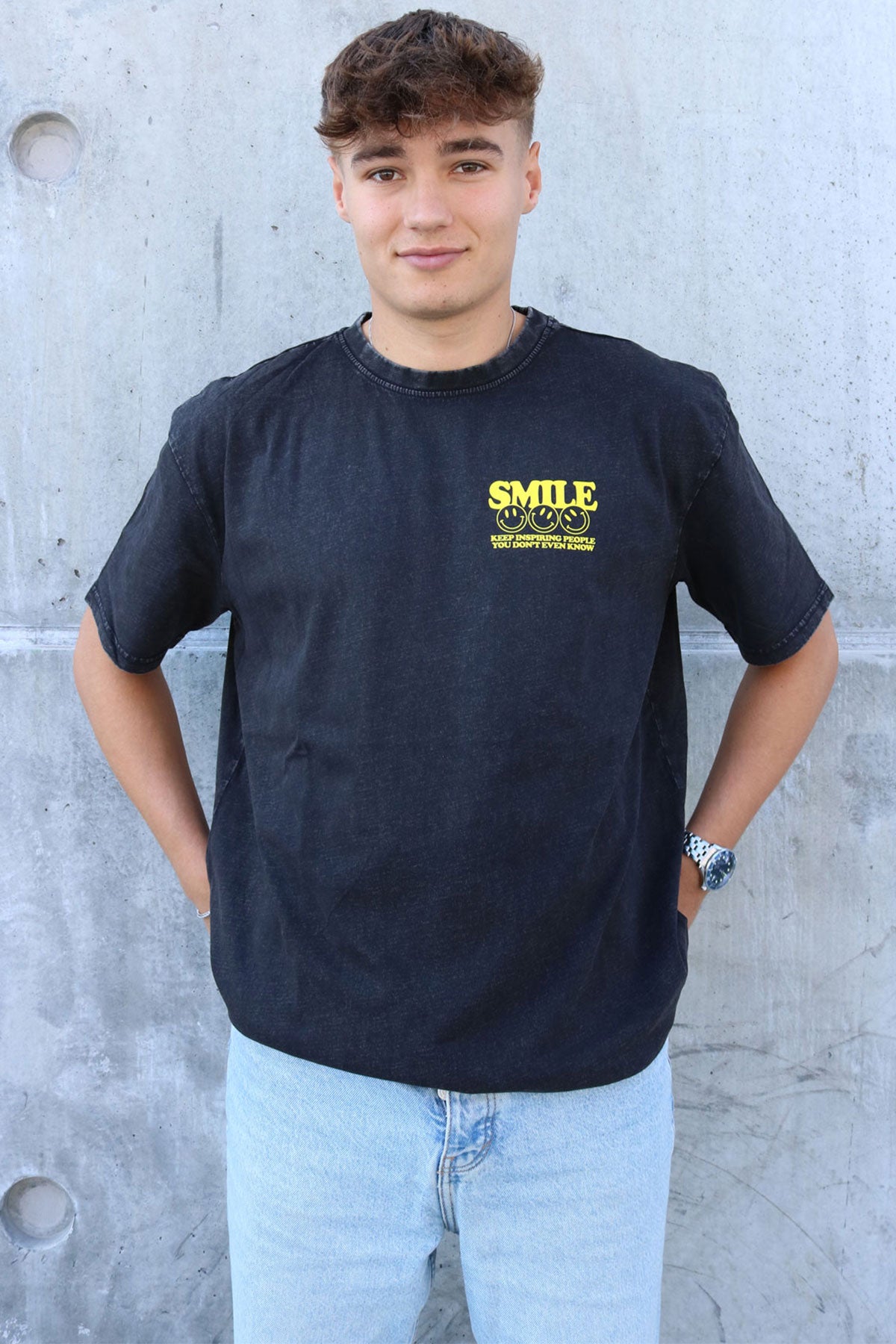 Smile Washed Oversized Tee