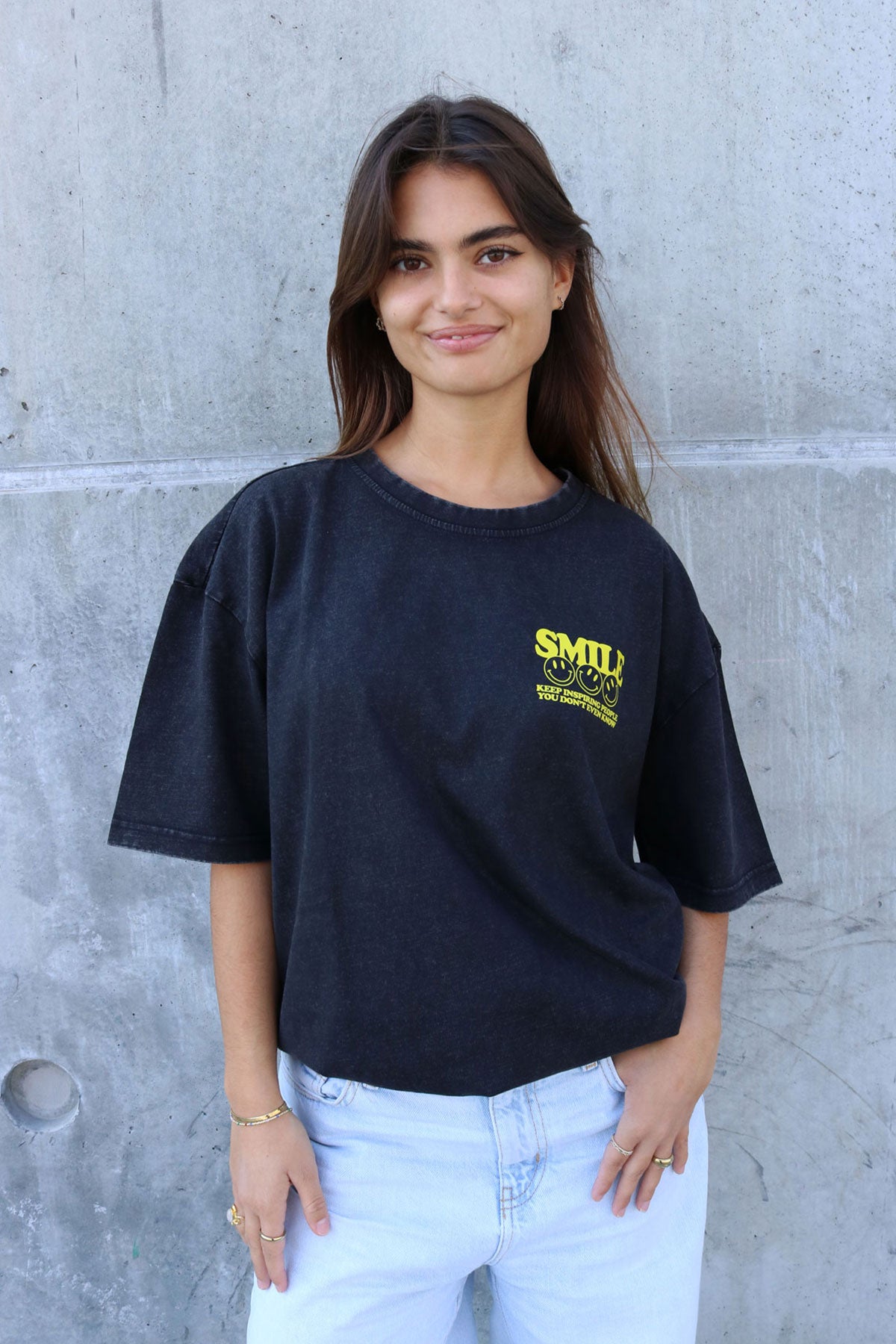 Smile Washed Oversized Tee