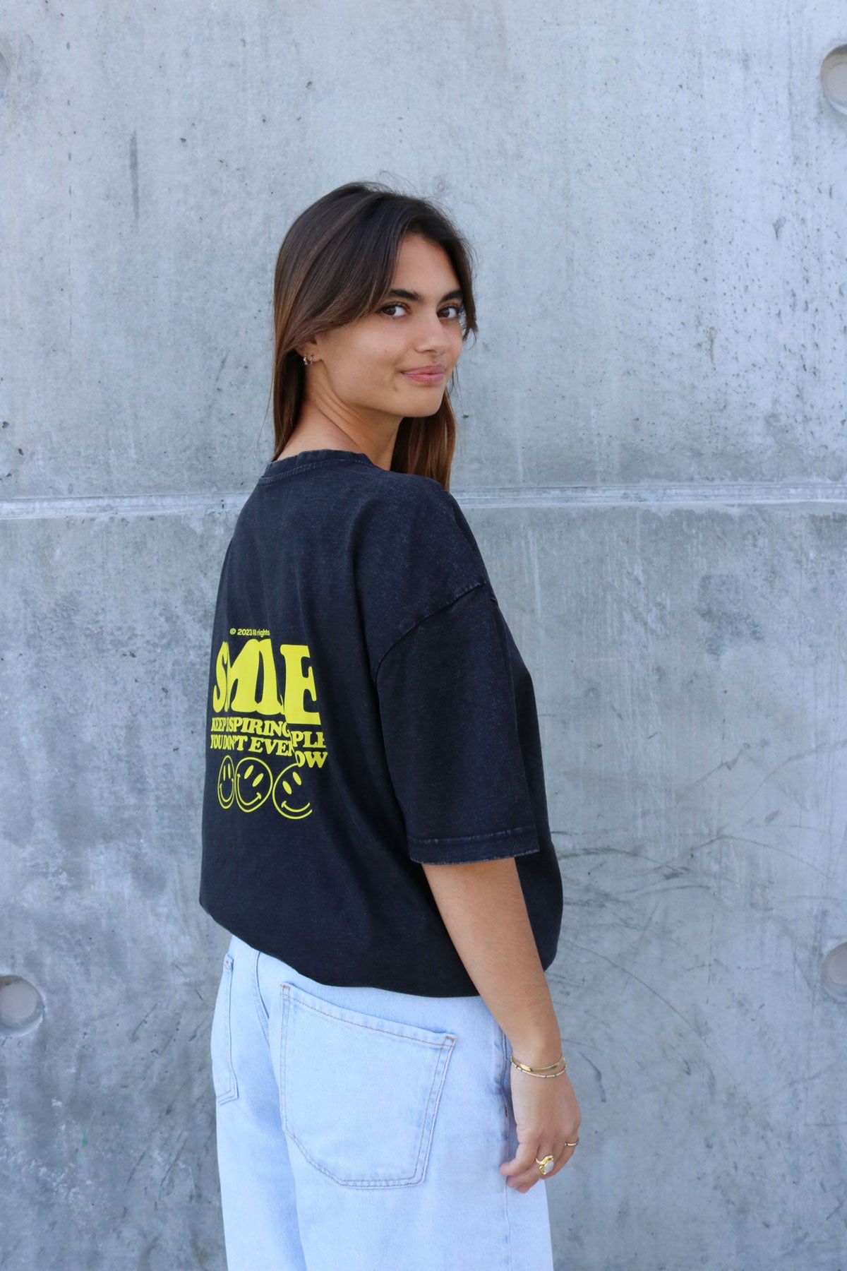 Smile Washed Oversized Tee