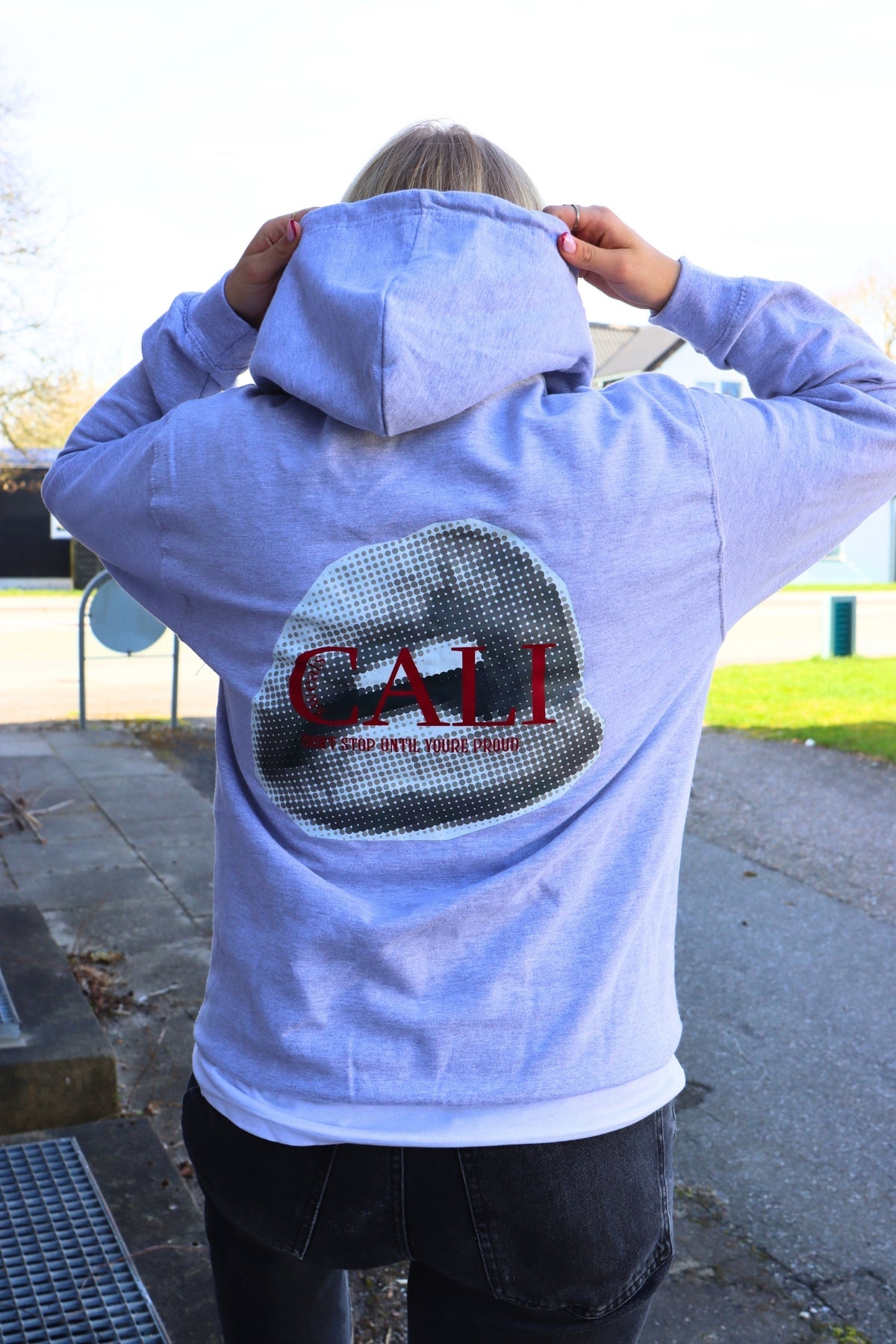 Hoodie Don't stop until you're proud - heather grey - Calisweats.dk