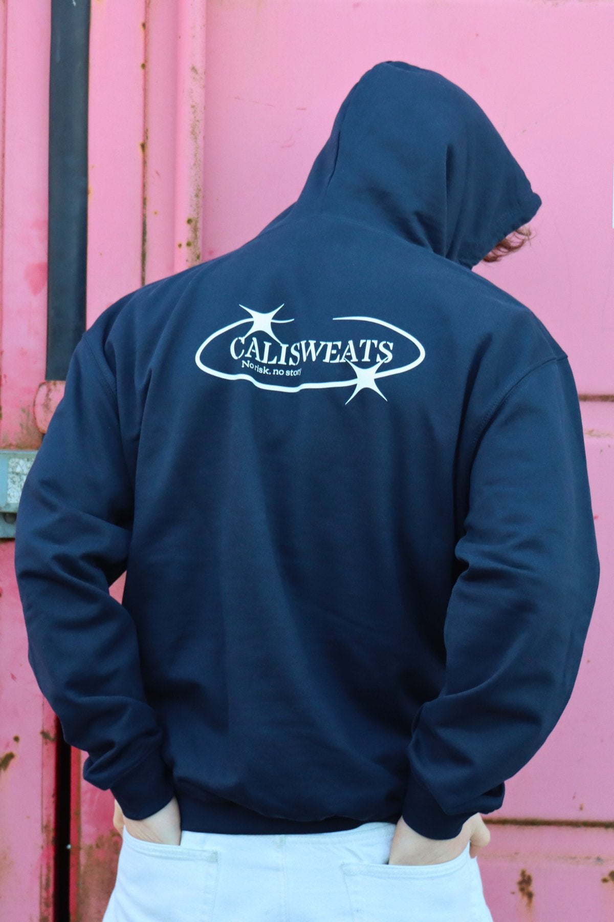 Hoodie No Risk No Story - navy blue - Calisweats.dk