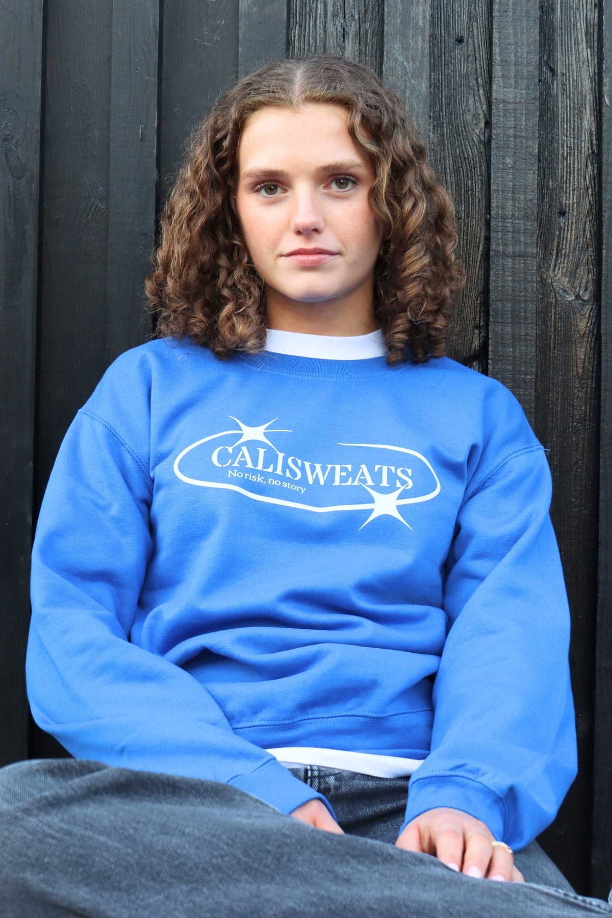 Sweatshirt No risk, no story - royal blue - Calisweats.dk