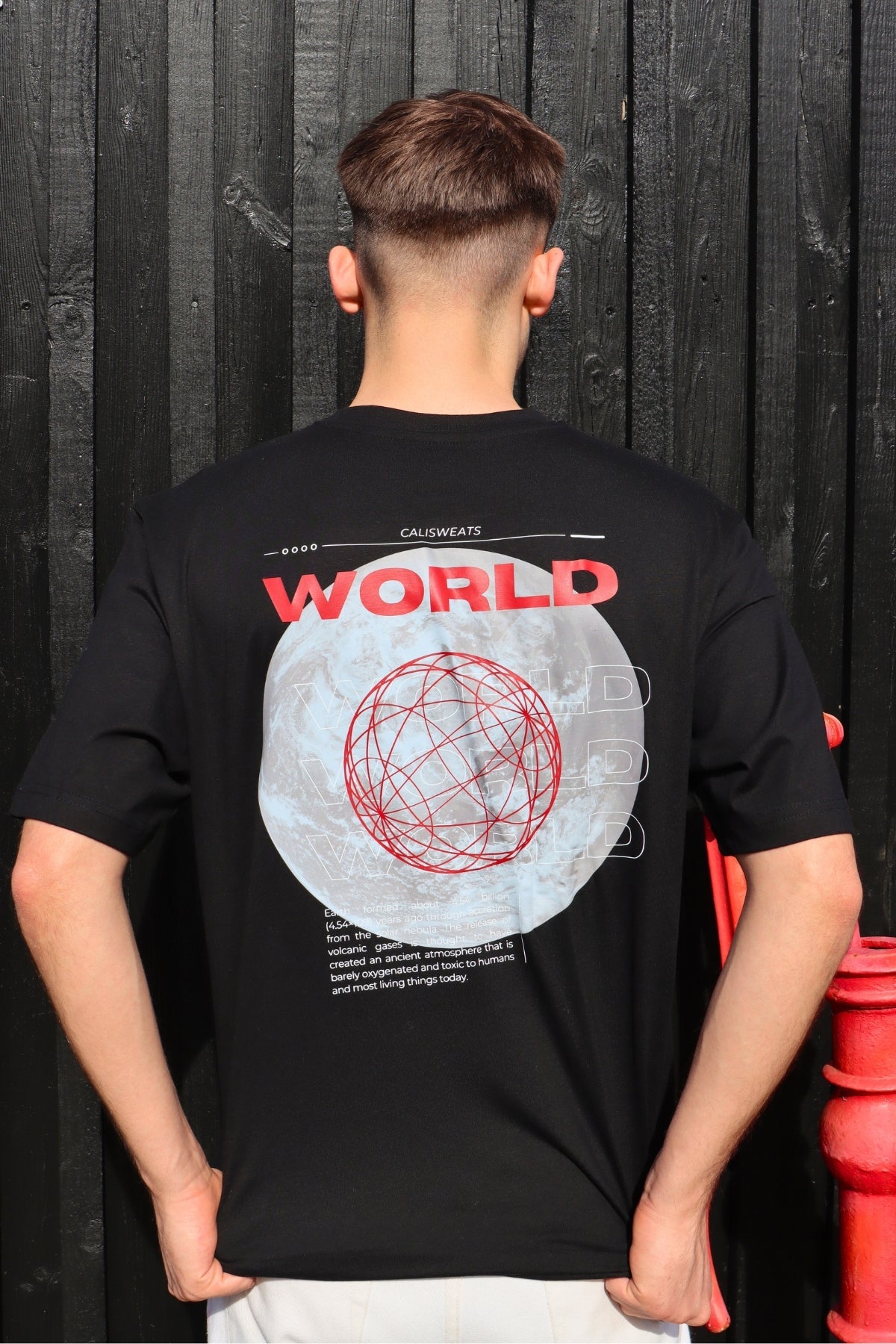 T-shirt WORLD - black - Calisweats.dk